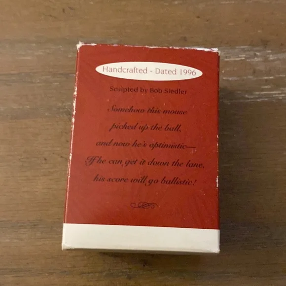 1996 Hallmark Keepsake Vintage "Bowl 'Em Over" Mouse Ornament - Picture 9 of 14